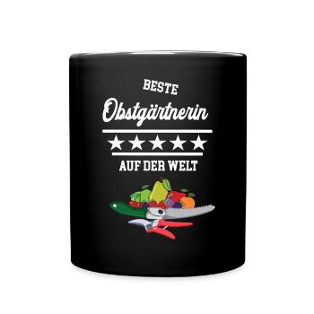 Obstgärtnerin Obstbäuerin Obstproduzent Obstbau - Tasse einfarbig - Schwarz - Vorne