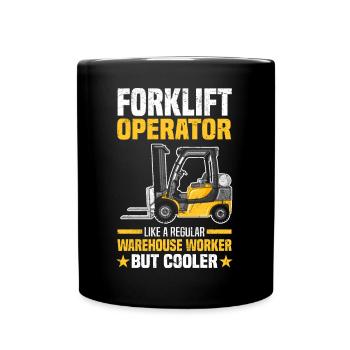 Forklift Driver Sayings | Forklift Gift - Full Colour Mug - black - Front