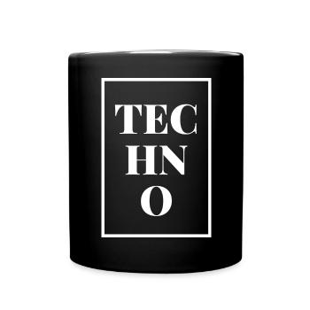 Techno cadre carré techno music EDM festival rave - Mug uni - noir - Devant