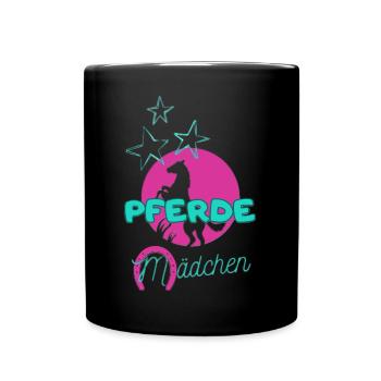 I love clothes / Pferde Mädchen (helles Design) - Tasse einfarbig - Schwarz - Vorne