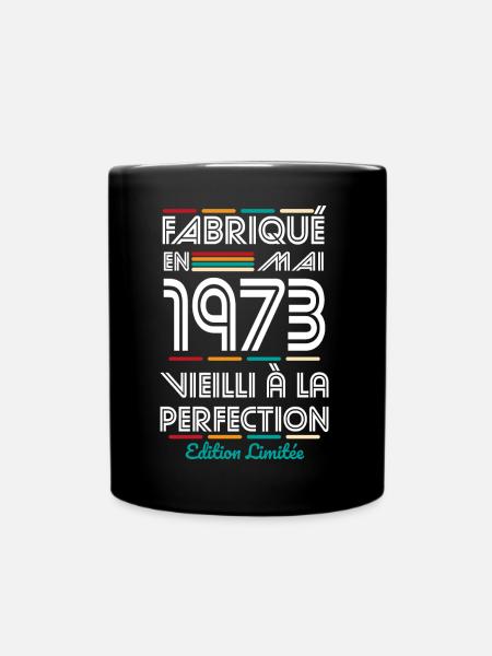 Anniversaire 50 ans - Fabriqué en Mai 1973 - Mug uni - noir