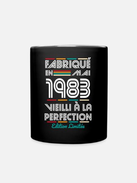 Anniversaire 40 ans - Fabriqué en Mai 1983 - Mug uni - noir