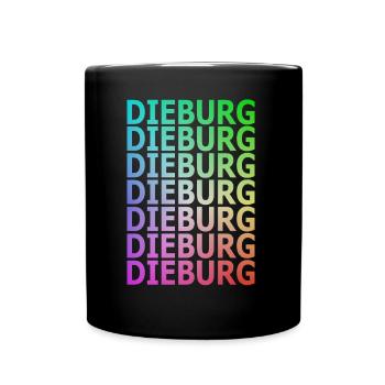 DIEBURGx7 Farbverlauf - Tasse einfarbig - Schwarz - Vorne