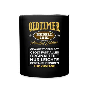 OLDTIMER Modell 1981 Limited Edition GEWARTET GEPF - Tasse einfarbig - Schwarz - Vorne