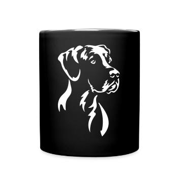 Great Dane Head "Black Edition" - Full Colour Mug - black - Front