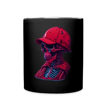 Squelette avec casquette - Mug uni - noir - Devant