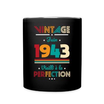 Anniversaire 81 ans - Vintage - Juin 1943 - Mug uni - noir - Devant