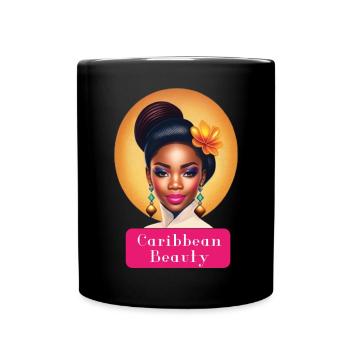 Caribbean girl beauty, nice caribbean girl tshirt - Mug uni - noir - Devant