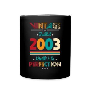 Anniversaire 20 ans - Vintage - Juillet 2003 - Mug uni - noir - Devant