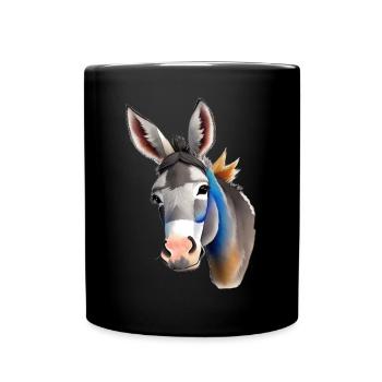cute donkey - Full Colour Mug - black - Front