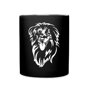 Berger des Pyrénées Head « Black Edition » - Mug uni - noir - Devant