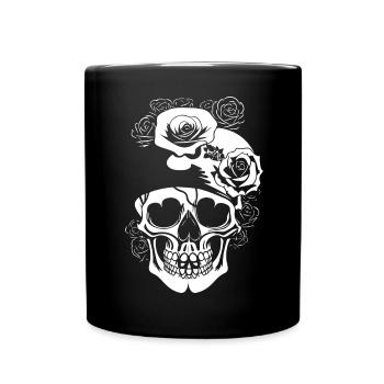Horror Skull Skull Art Skull Gothic Heavy Metal - Full Colour Mug - black - Front