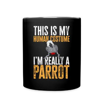 Graupapagei African Grey Parrot Papagei - Full Colour Mug - black - Front