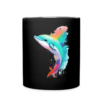 Delfin - Tasse einfarbig - Schwarz - Vorne