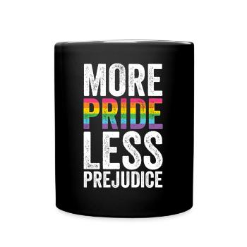 Pride Month LGBT - More Pride, Less Prejudice - Full Colour Mug - black - Front
