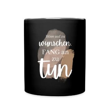 POSITIVE EINSTELLUNG MINDSET Motivation - Tasse einfarbig - Schwarz - Vorne