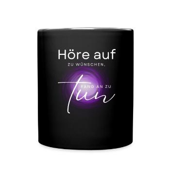 POSITIVE EINSTELLUNG MINDSET Motivation - Tasse einfarbig - Schwarz - Vorne