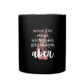 POSITIVE EINSTELLUNG MINDSET Motivation - Tasse einfarbig - Schwarz - Vorne