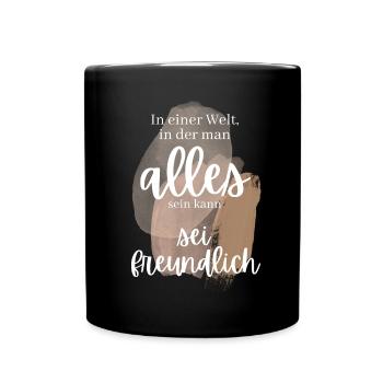 POSITIVE EINSTELLUNG MINDSET Motivation - Tasse einfarbig - Schwarz - Vorne