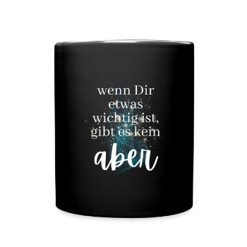 POSITIVE EINSTELLUNG MINDSET Motivation - Tasse einfarbig - Schwarz - Vorne