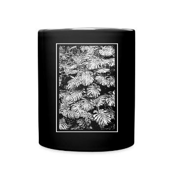 Fleurs en Silhouette Noir Blanc - Mug uni - noir - Devant