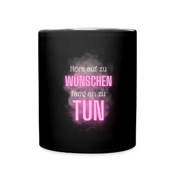 POSITIVE EINSTELLUNG MINDSET Motivation - Tasse einfarbig - Schwarz - Vorne
