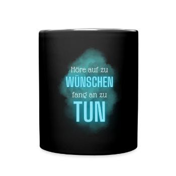 POSITIVE EINSTELLUNG MINDSET Motivation - Tasse einfarbig - Schwarz - Vorne