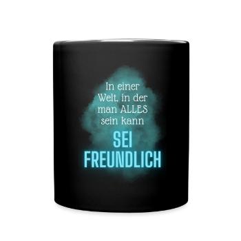 POSITIVE EINSTELLUNG MINDSET Motivation - Tasse einfarbig - Schwarz - Vorne
