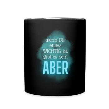 POSITIVE EINSTELLUNG MINDSET Motivation - Tasse einfarbig - Schwarz - Vorne