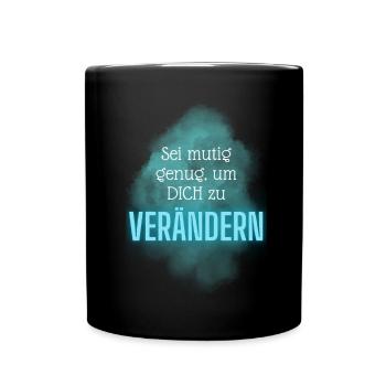 POSITIVE EINSTELLUNG MINDSET Motivation - Tasse einfarbig - Schwarz - Vorne