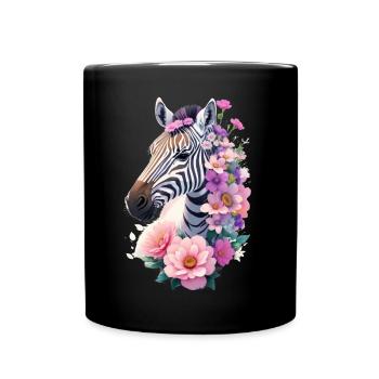 Zebra - Tasse einfarbig - Schwarz - Vorne
