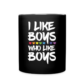 Mois de la fierté LGBTQ - J’aime les garçons qui aiment les garçons - Mug uni - noir - Devant