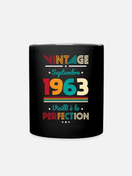 Anniversaire 60 ans - Vintage - Septembre 1963 - Mug uni - noir