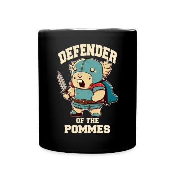Defender Krieger mit Schwert - Tasse einfarbig - Schwarz - Vorne