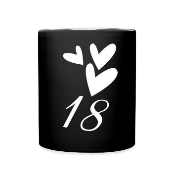 18. 18 YEARS OLD. 18th ANNIVERSARY. BIRTHDAY 18 YEARS. - Full Colour Mug - black - Front