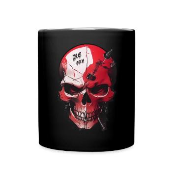 Totenkopf mit Böse Blick - Tasse einfarbig - Schwarz - Vorne