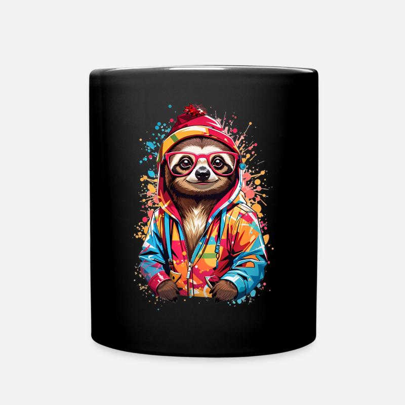 Coole Faultier - Tasse einfarbig - Schwarz