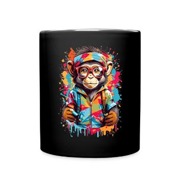 Coole Affe - Tasse einfarbig - Schwarz - Vorne