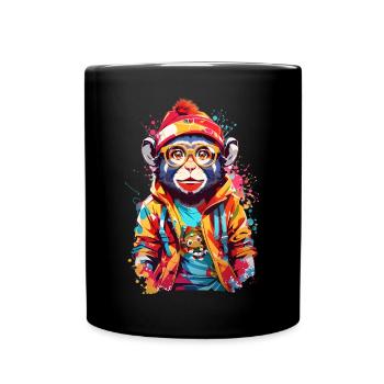 Coole Affe - Tasse einfarbig - Schwarz - Vorne