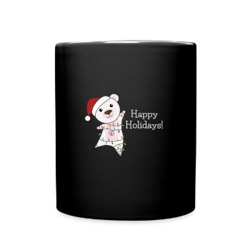 Polar Bear Christmas Snow Winter Animals Polar Bears - Full Colour Mug - black - Front