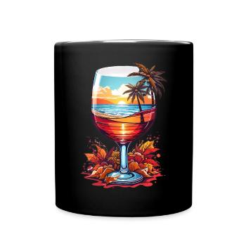 Strand Weinglas - Tasse einfarbig - Schwarz - Vorne