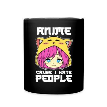 Anime Animation Manga Statement Japan Zeichentrick - Tasse einfarbig - Schwarz - Vorne
