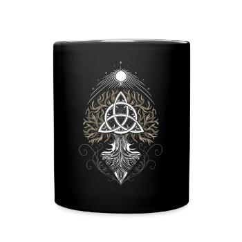 Yggdrasil Tree of Life Triquetra - Full Colour Mug - black - Front