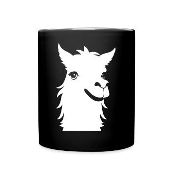 Drôle de lama Silhouette Cheeky Fun Lamas - Mug uni - noir - Devant