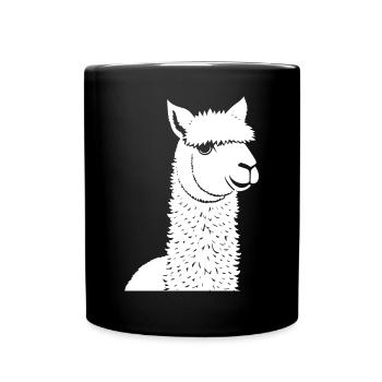 Drôle d’Alpaga Silhouette Effronté Fun Alpagas - Mug uni - noir - Devant