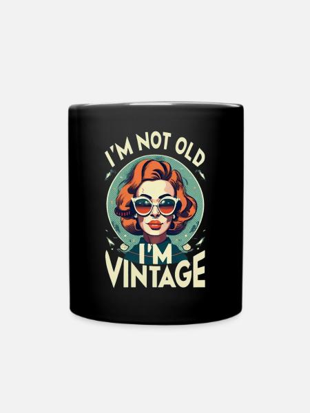 vintage Lady - Tasse einfarbig - Schwarz