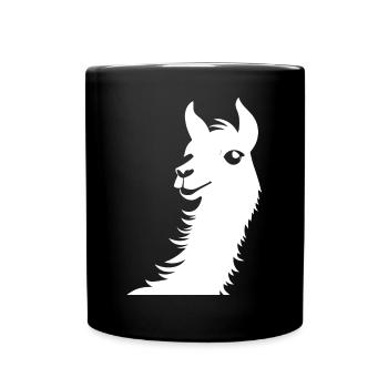 Funny Llama Silhouette Cheeky Fun Llamas - Full Colour Mug - black - Front