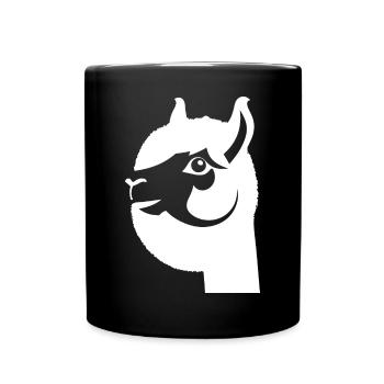 Funny Llama Silhouette Cheeky Fun Llamas - Full Colour Mug - black - Front