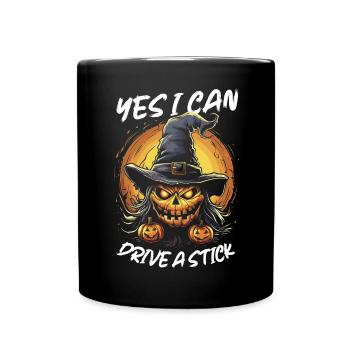 Yes I Can Drive a Stick Halloween - Full Colour Mug - black - Front