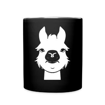 Funny Llama Silhouette Cheeky Fun Llamas - Full Colour Mug - black - Front